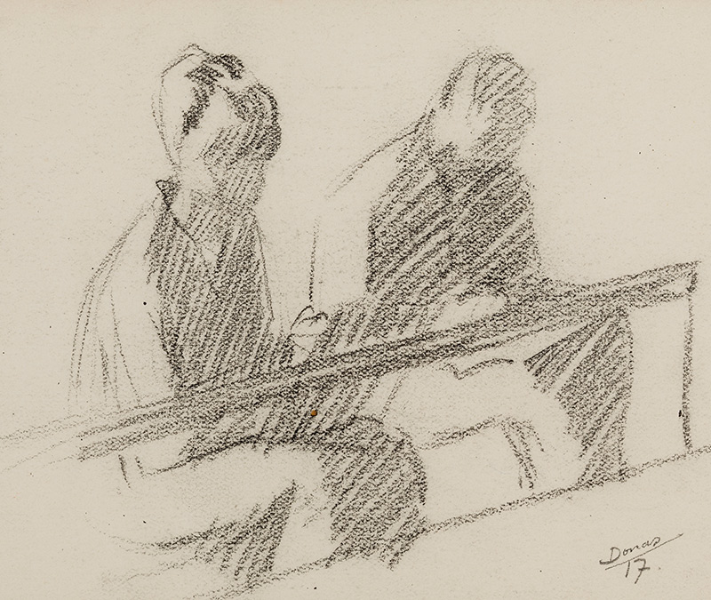 Marthe Donas, Two Figures Drawing, 1917